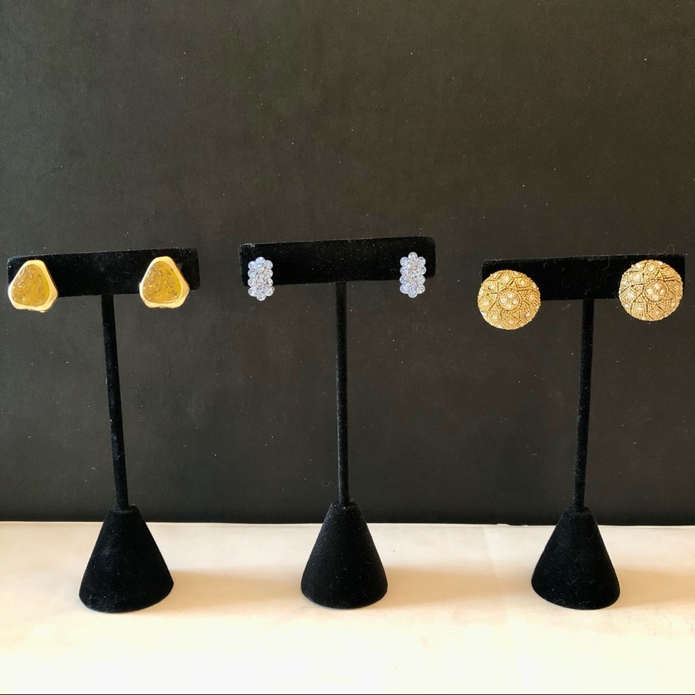 CLIP Earrings. Three Pairs.